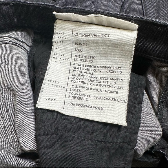 Current Elliot The Stiletto Gray Wash Raw Hem Jeans - Picture 7 of 16